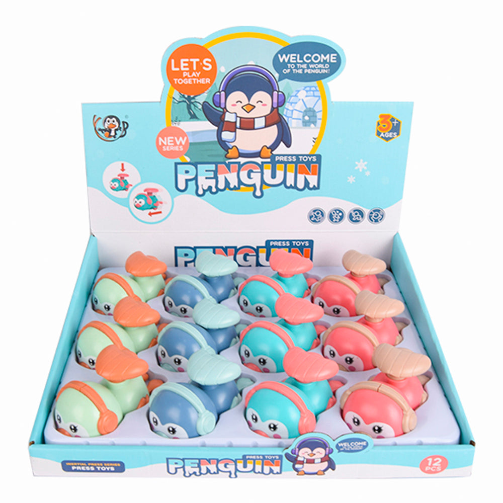 Pack of 12 Penguin Wind-Up Press Toys Set