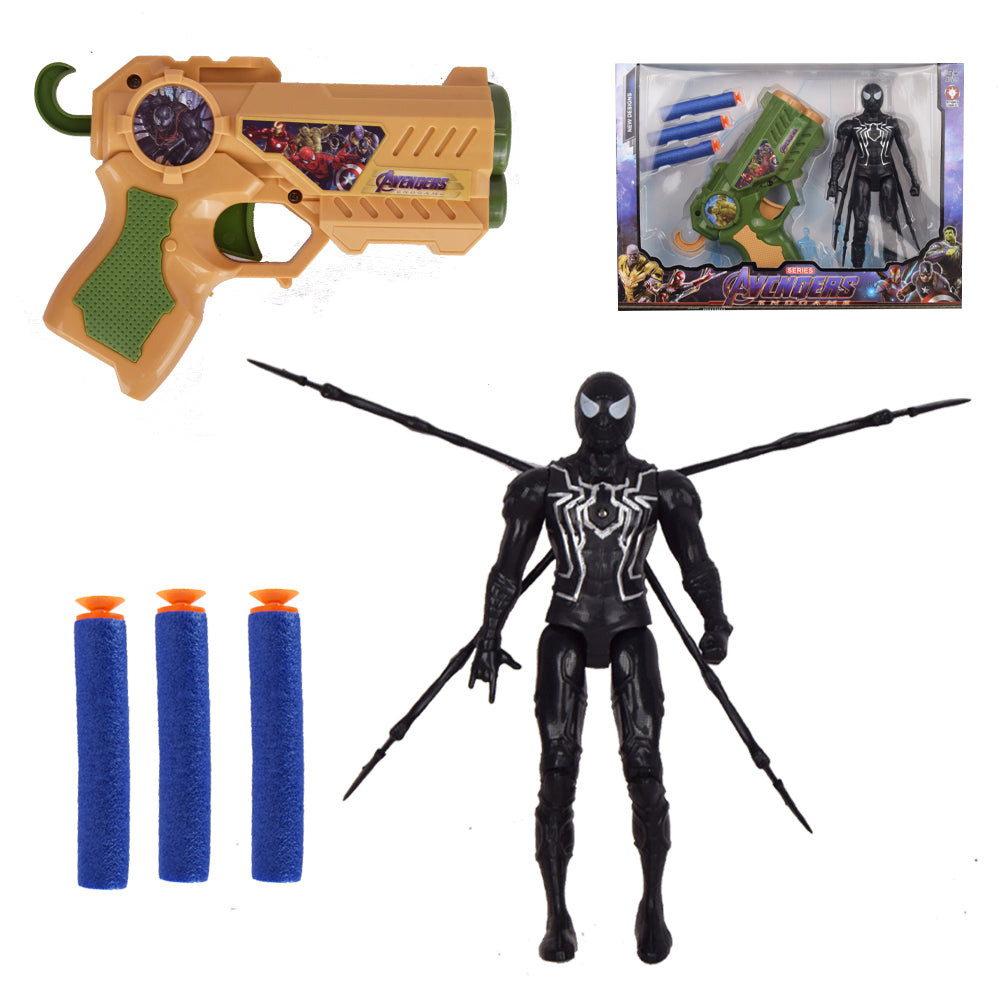 Avengers Action Set - Black Spider Warrior with Blaster Gun