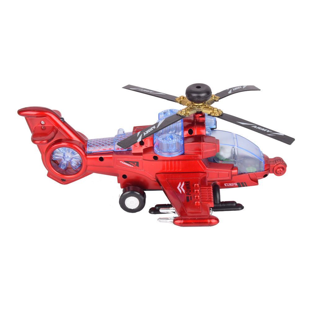 Red Combat Helicopter with Lights and Sound