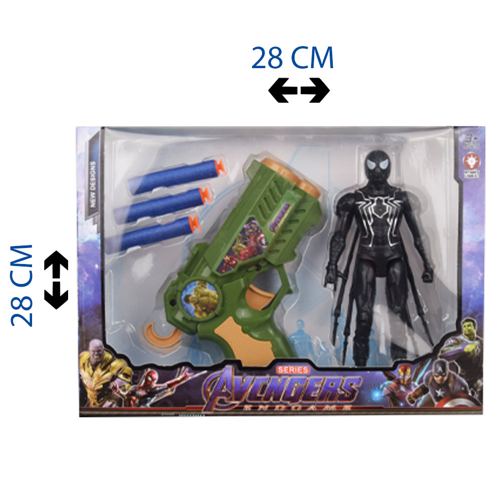 Avengers Action Set - Black Spider Warrior with Blaster Gun