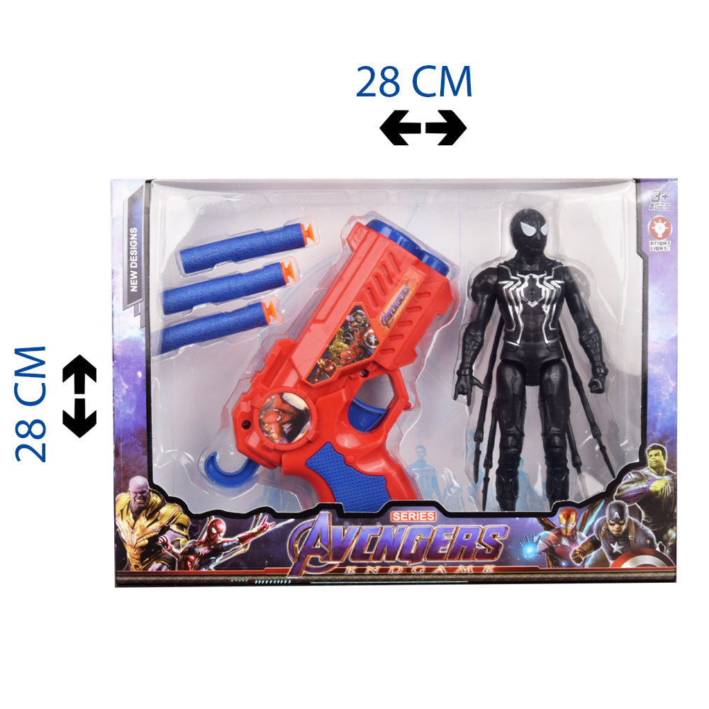 Avengers Action Set - Black Spider Warrior with Blaster Gun