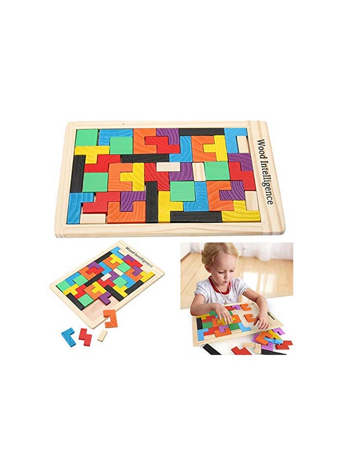 Wooden Tetris Puzzle 18x1x27cm